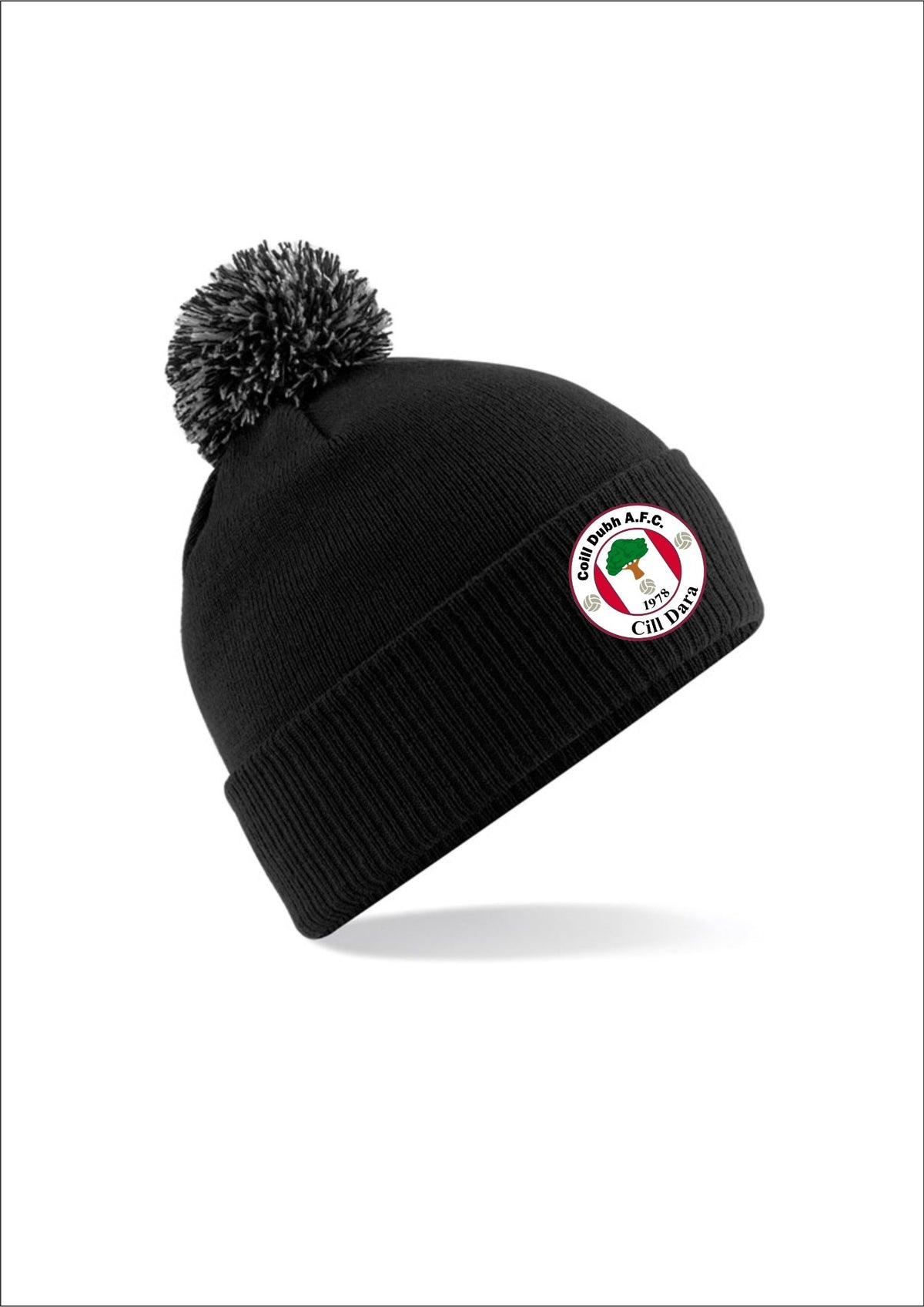 Coill Dubh AFC black bobble hat